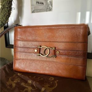 PRATESI Italian leather clutch/wristlet
